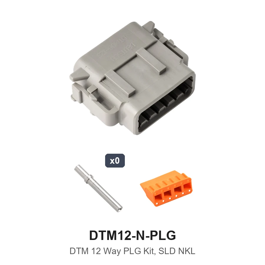 DTM 12 Way Plug Kit Nickel Solid - DTM12-N-PLG