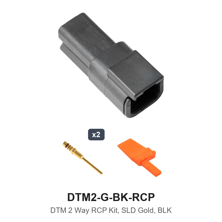 DTM 2 Way Receptacle Kit Gold Solid - DTM2-G-BK-RCP