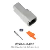 DTM 2 Way Receptacle Kit Nickel Solid 18-16 - DTM2-N-16-RCP