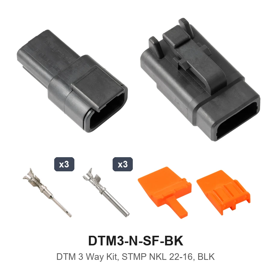 DTM 3 Way Kit Nickel Stamped Black - DTM3-N-SF-BK