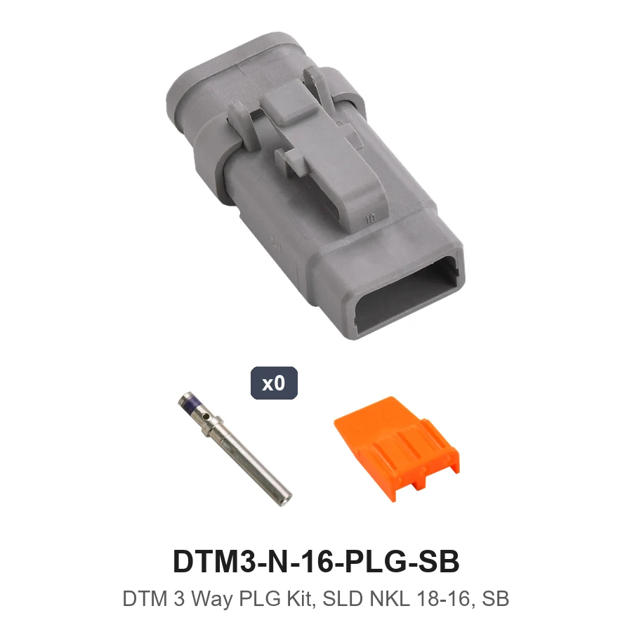 DTM 3 Way Plug Kit Nickel Solid 18-16 SB - DTM3-N-16-PLG-SB