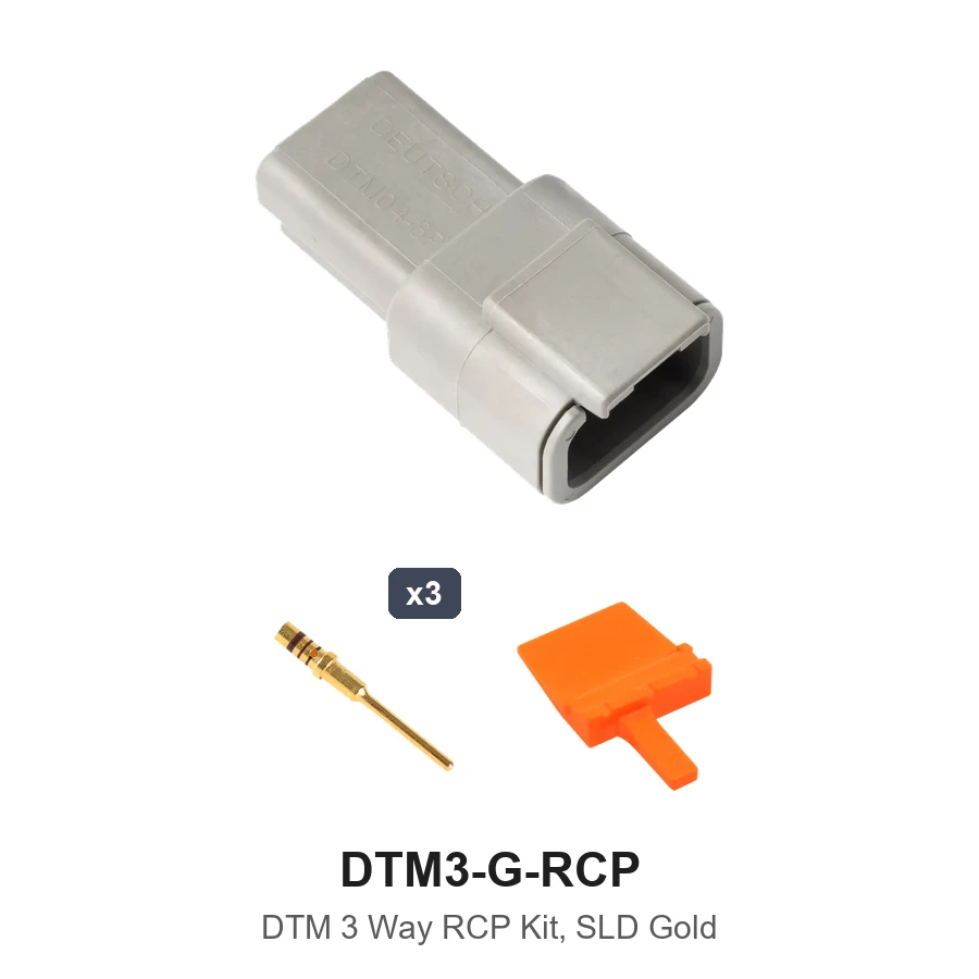 DTM 3 Way Receptacle Kit Gold Solid - DTM3-G-RCP