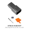 DTM 3 WayReceptacle Kit Nickel Solid 18-16 Black - DTM3-N-16-BK-RCP