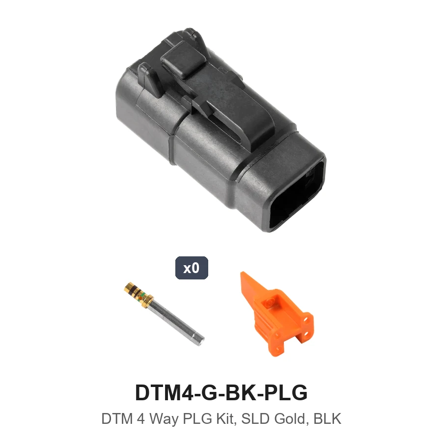 DTM 4 Way Plug Kit Gold Solid Black - DTM4-G-BK-PLG