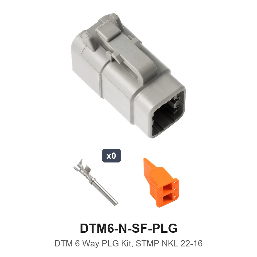 DTM 6 Way Plug Kit Nickel Stamped - DTM6-N-SF-PLG