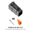 DTM 6 Way Plug Kit Nickel Stamped Black - DTM6-N-SF-BK-PLG
