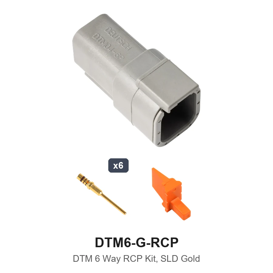 DTM 6 Way Receptacle Kit Gold Solid - DTM6-G-RCP