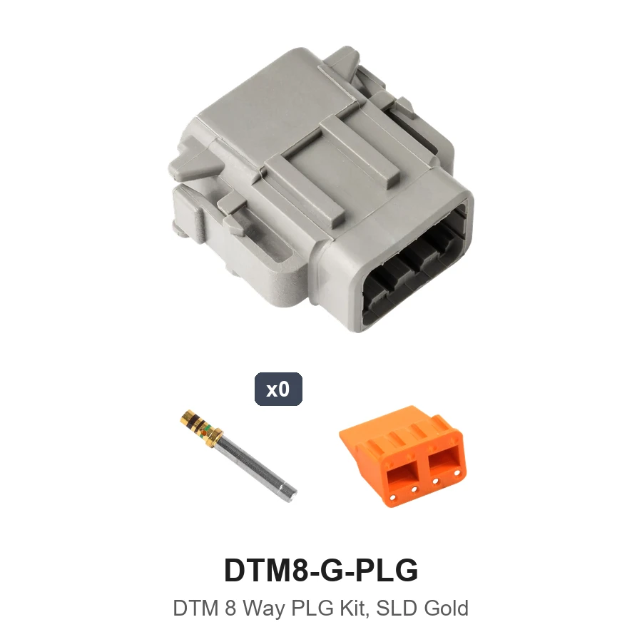 DTM 8 Way Plug Kit Gold Solid - DTM8-G-PLG