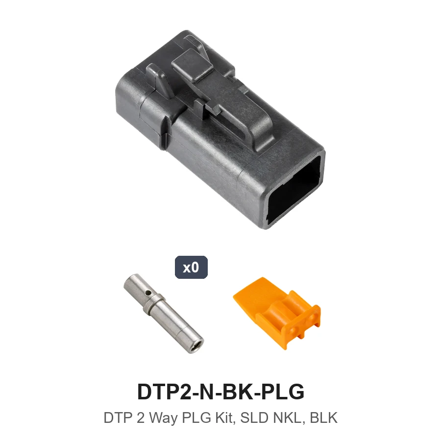 DTP 2 Way Plug Kit Nickel Solid Black - DTP2-N-BK-PLG