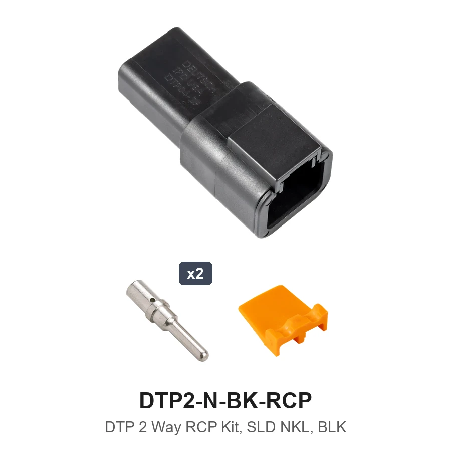 DTP 2 Way Receptacle Kit Nickel Solid Black - DTP2-N-BK-RCP