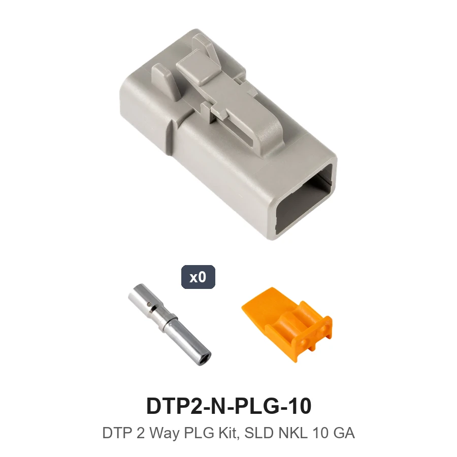 DTP 2 Way Plug Kit Solid Nickle 10 GA - DTP2-N-PLG-10
